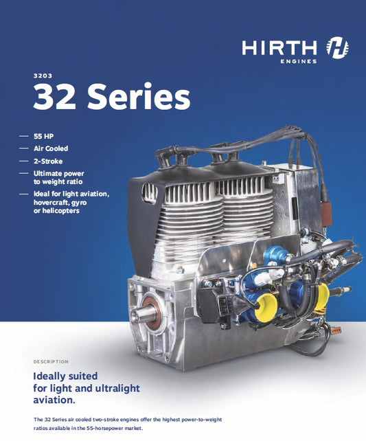 Hirth 3203 2 cycle 65hp Fuel Injection, Electrical Starter