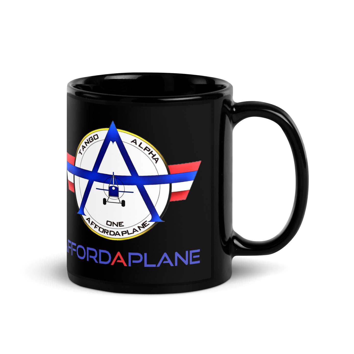 Official Affordaplane Black Glossy Mug