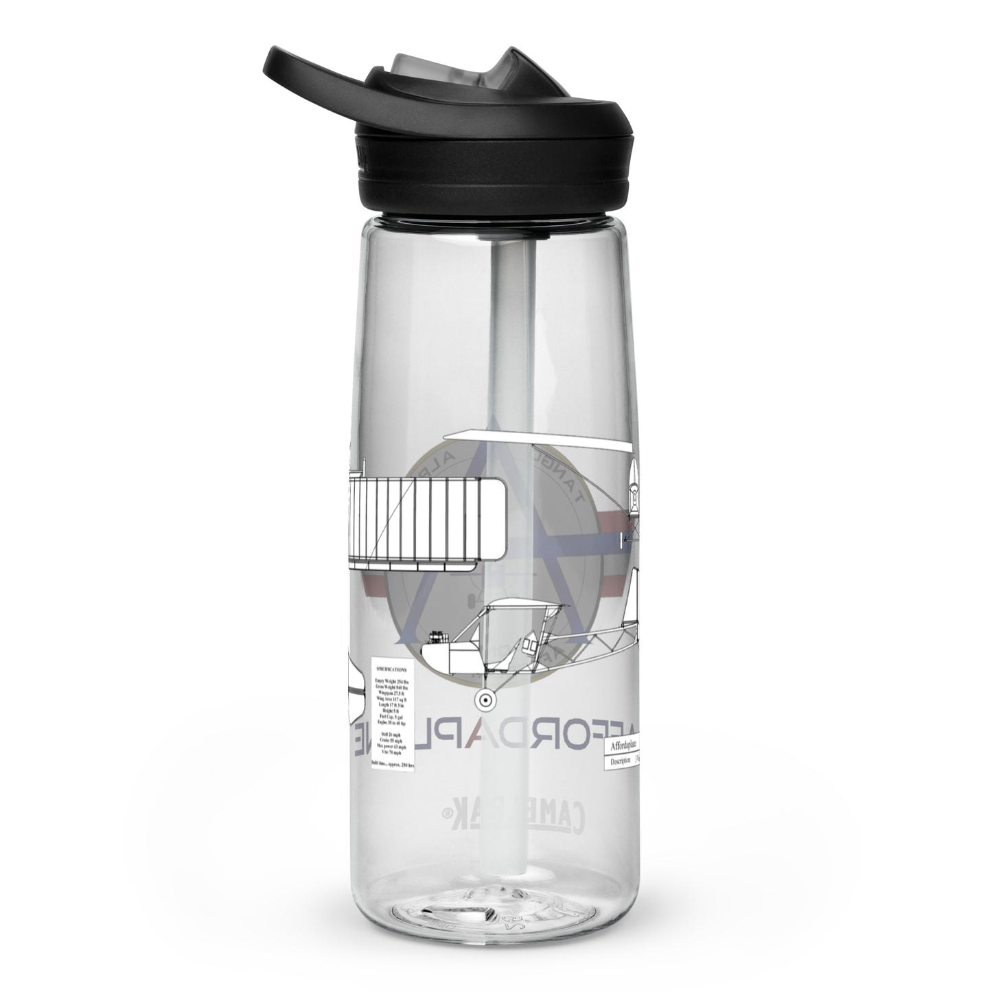 Official Affordaplane Logo Sports water bottle