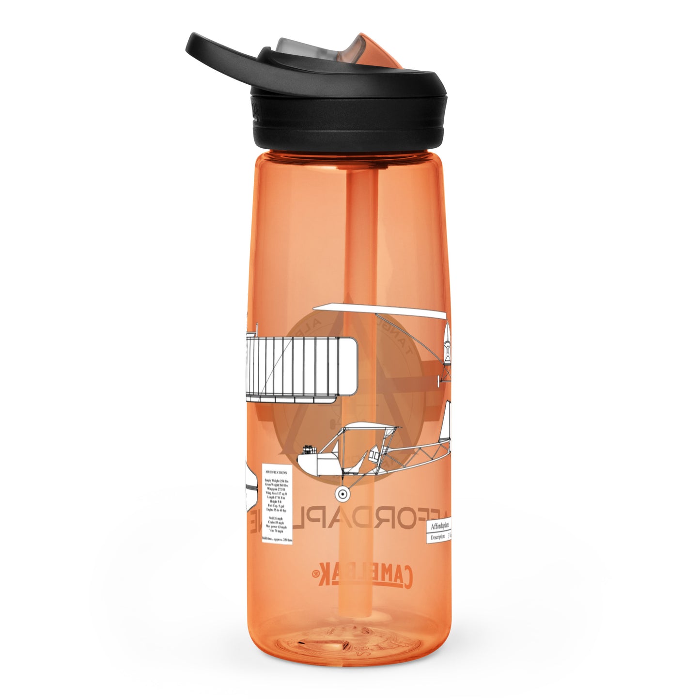 Official Affordaplane Logo Sports water bottle