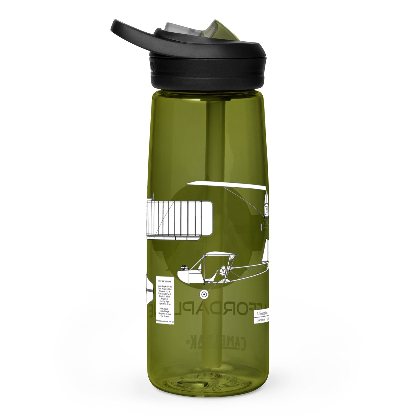 Official Affordaplane Logo Sports water bottle