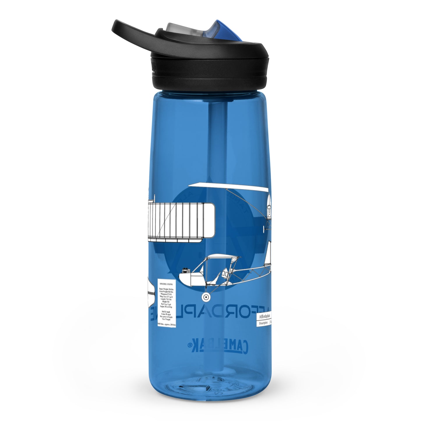 Official Affordaplane Logo Sports water bottle