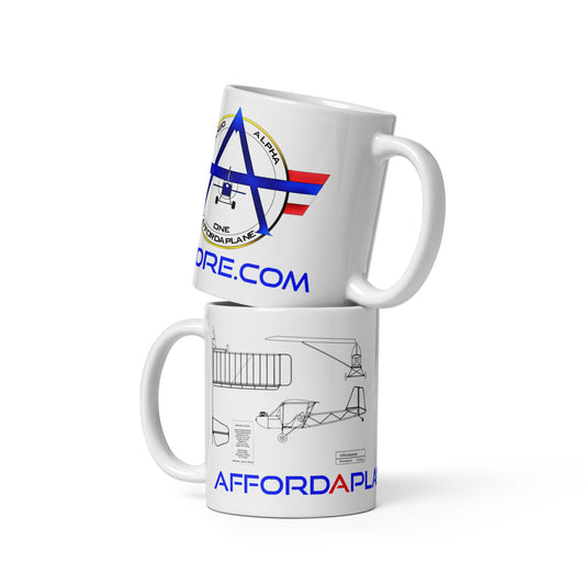 White glossy Affordaplanestore.com mug