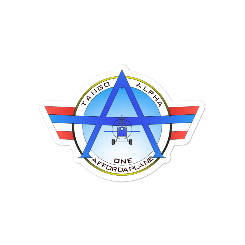 Affordaplane TA1 Sticker with Sky Blue Background