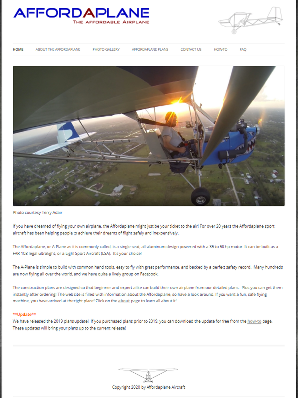 Thanks for visiting the Affordaplane store and check back often as we we be adding more product as we grow. If you would like to build your own Affordaplane, Go check out http://www.affordaplane.com/ for the plans. Blue skies to all.